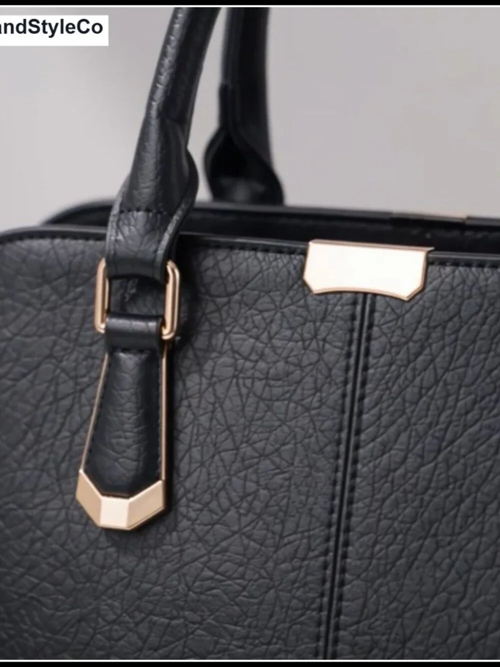 PU Leather Satchel Handbag Structured Shoulder Purse Top Handle